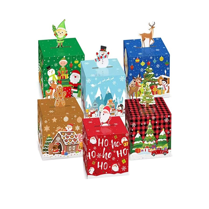 Cajas de regalo personalizadas de galletas dulces para niños del día de Navidad
