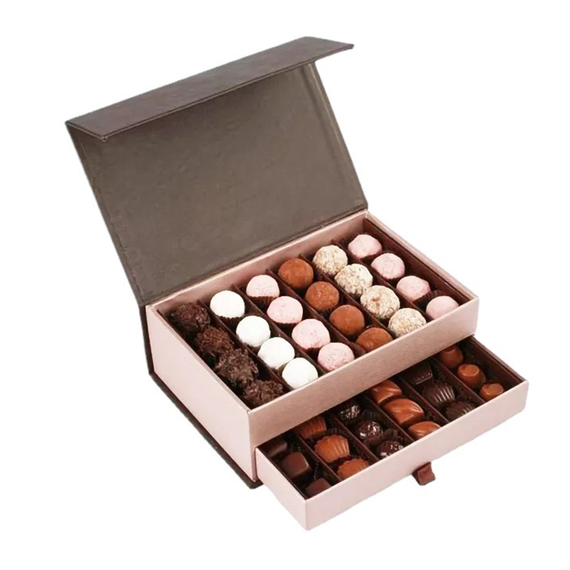 Caja de cajones con forma de libro, caja de cierre magnético, caja de cajones para envasar chocolates