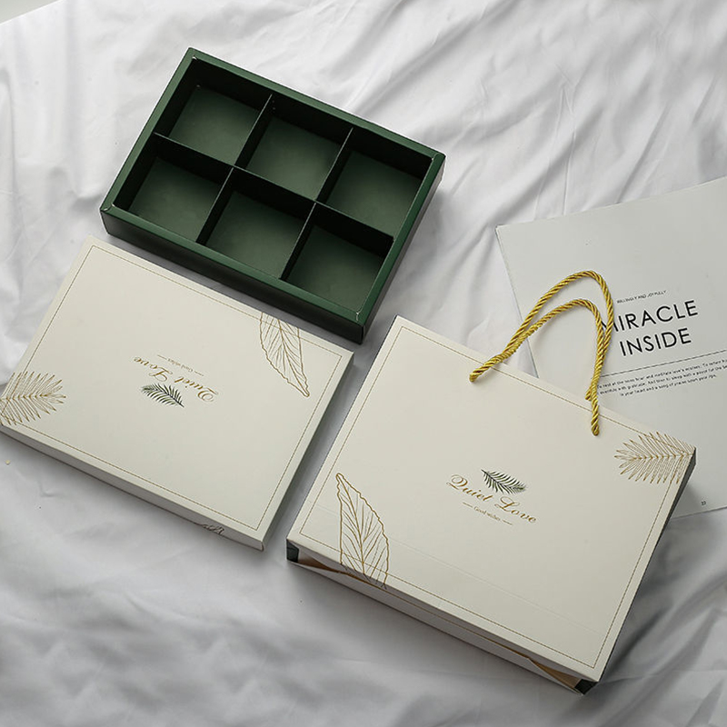 Caja de empaque de pastel de luna con tapa y base